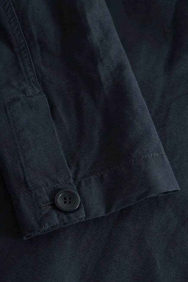 Men Norse Projects Overshirts Tyge Cotton Linen Overshirt Dark Navy