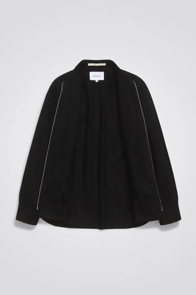 Men Norse Projects Overshirts Ulrik Gabardine Overshirt Black