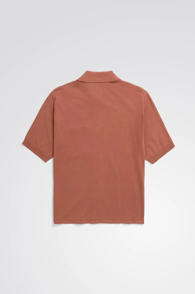 Men Norse Projects Shirting Rollo Cotton Linen SS Shirt Red Clay