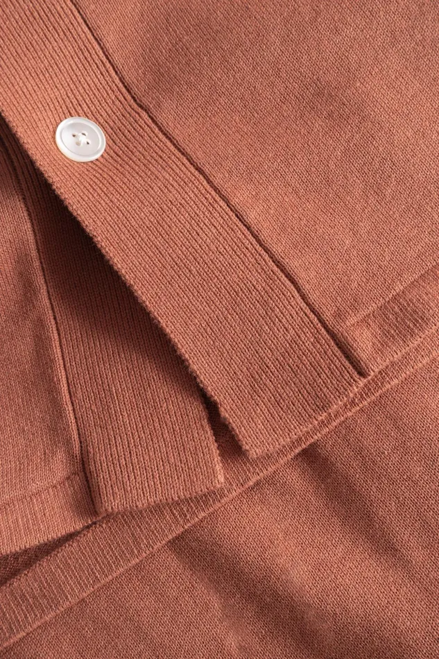 Men Norse Projects Shirting Rollo Cotton Linen SS Shirt Red Clay