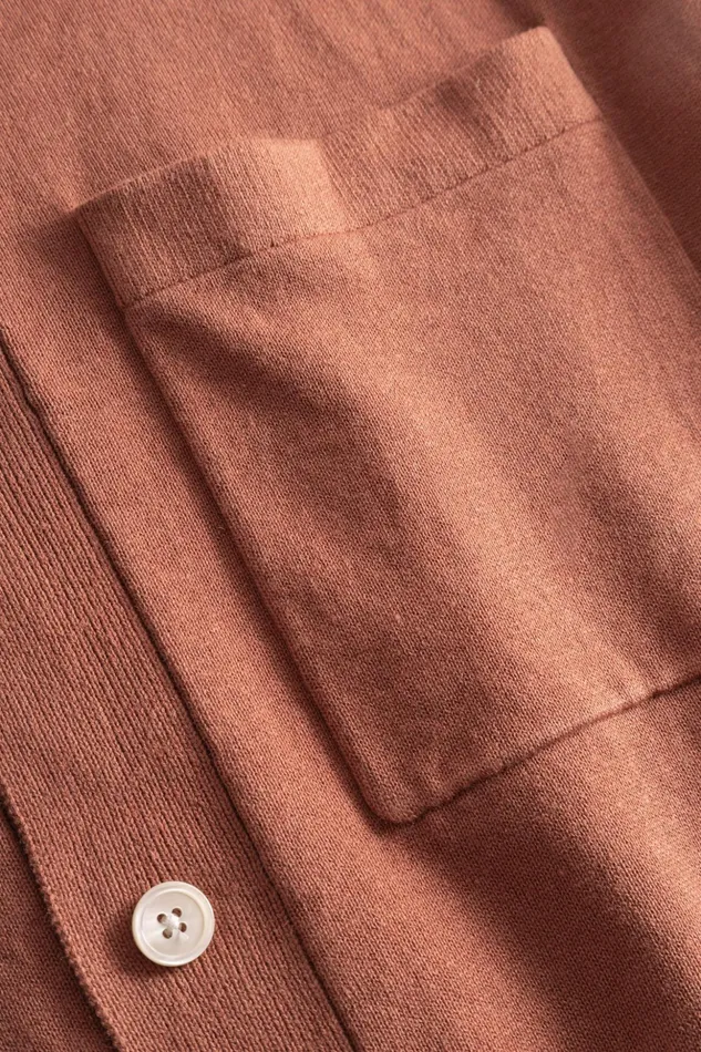 Men Norse Projects Shirting Rollo Cotton Linen SS Shirt Red Clay