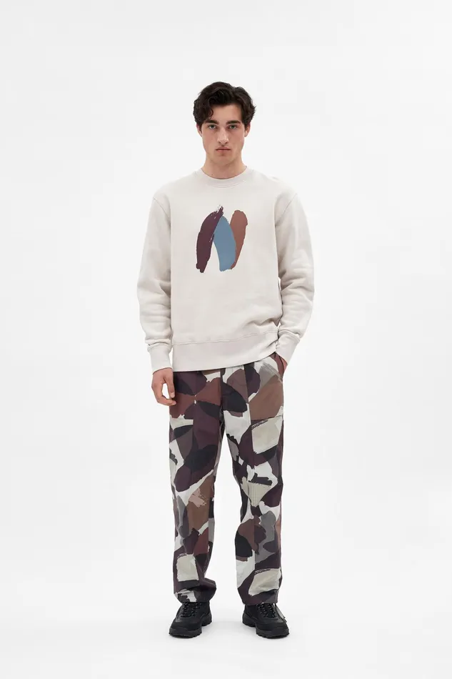 Men Norse Projects Sweatshirts Arne Paint N Logo Sweatshirt Spruce Green