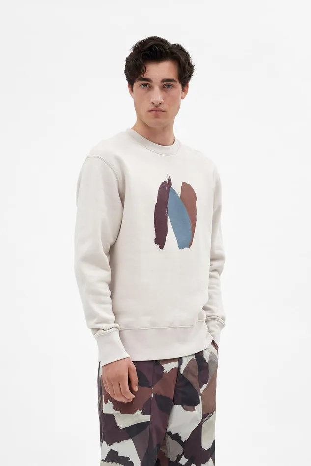 Men Norse Projects Sweatshirts Arne Paint N Logo Sweatshirt Spruce Green