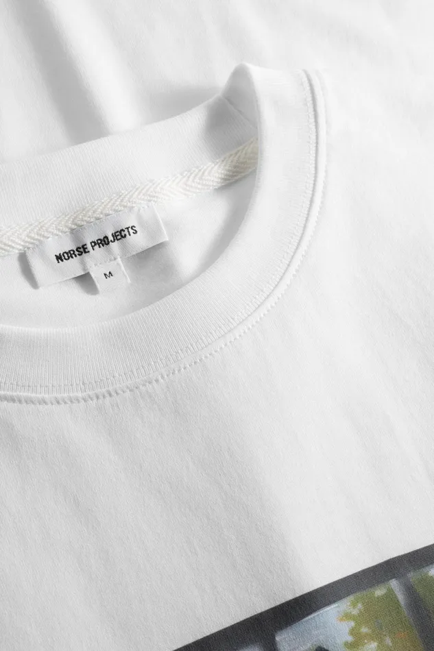 Men Norse Projects TShirts Johannes Organic Canal Print Tshirt White