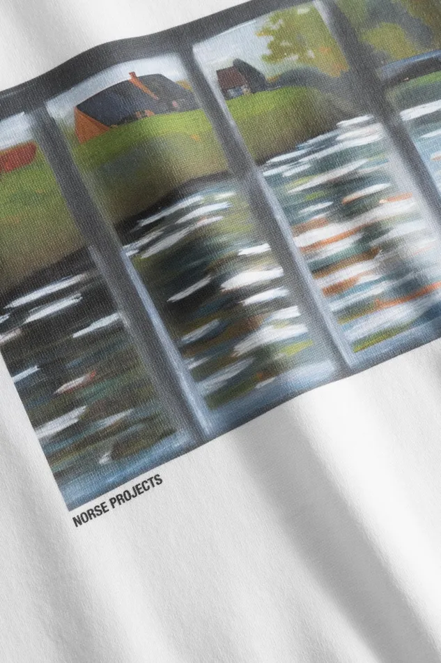 Men Norse Projects TShirts Johannes Organic Canal Print Tshirt White