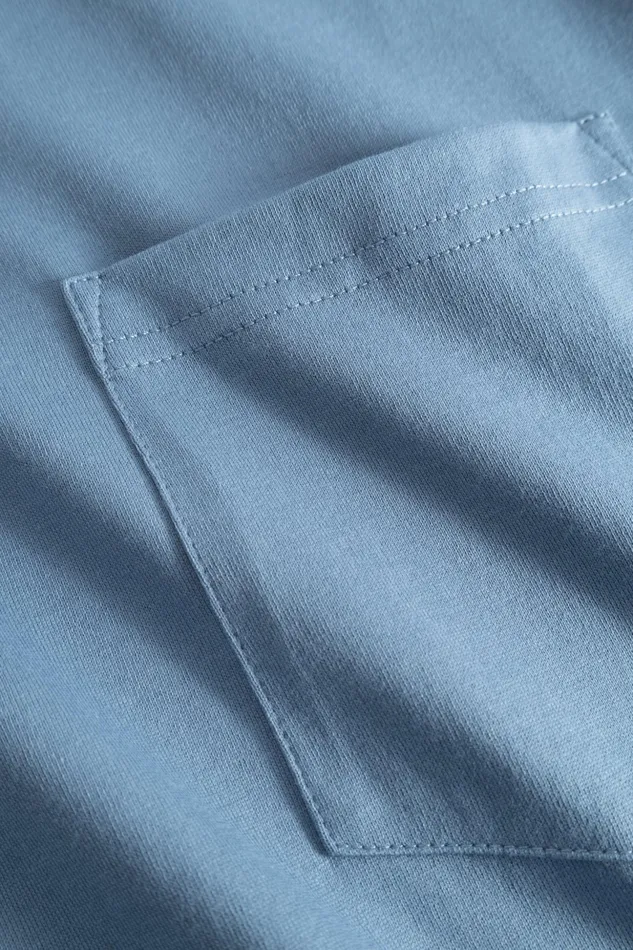 Men Norse Projects TShirts Johannes Organic Pocket Tshirt Fog Blue