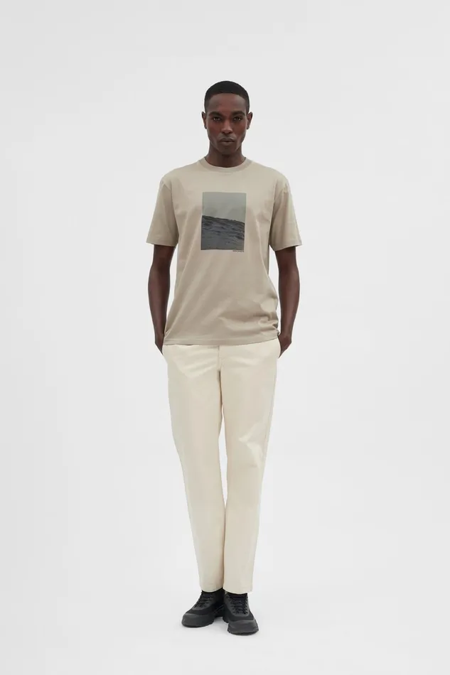 Men Norse Projects TShirts Johannes Waves Print Tshirt Sand