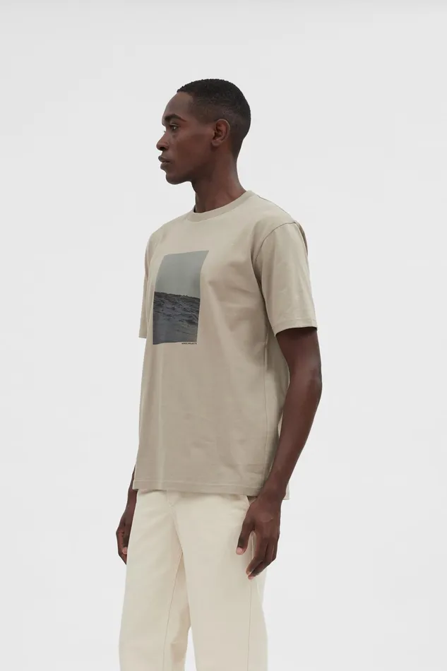 Men Norse Projects TShirts Johannes Waves Print Tshirt Sand