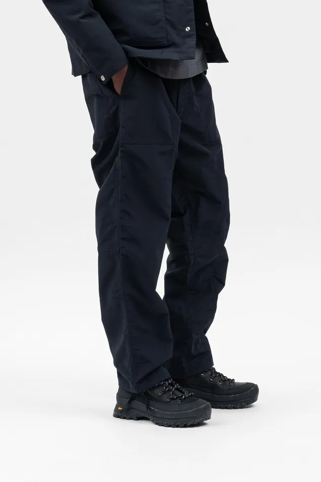 Men Norse Projects Trousers Sigur Waxed Nylon Fatigue Trouser Dark Navy