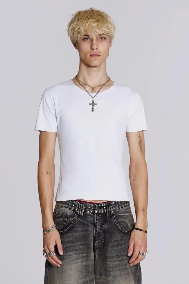 Men NTRLS White Short Sleeve Tshirt Jaded London Basics