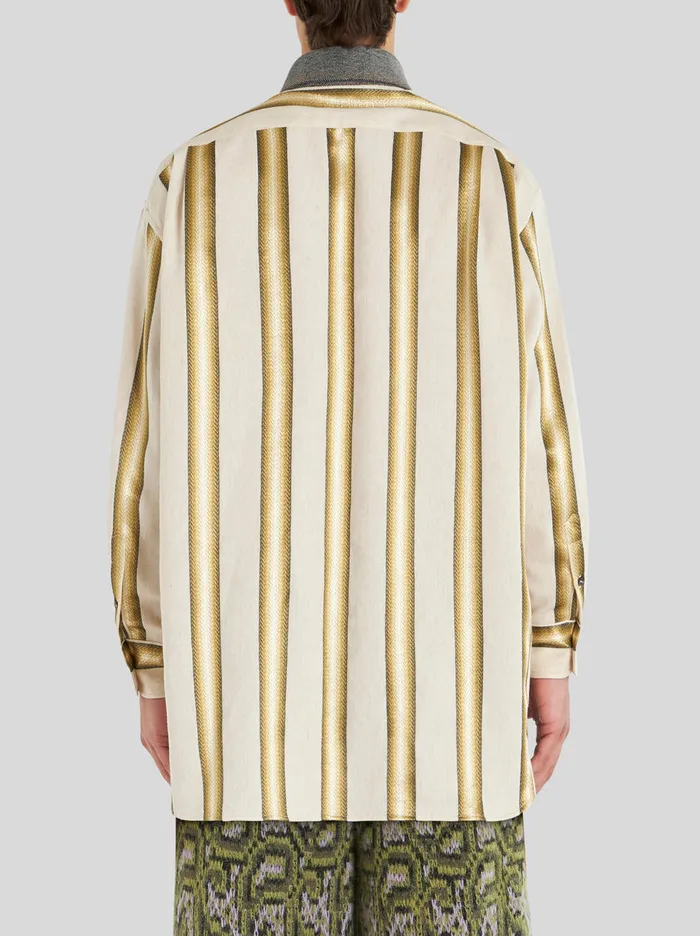 Men Nuanced Striped Shirt With Pegaso Etro Shirts