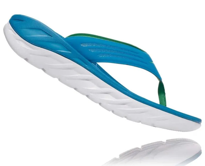 Men ORA Recovery Flip Blue Sapphire Greenbriar HOKA ONE ONE Recovery Sandals