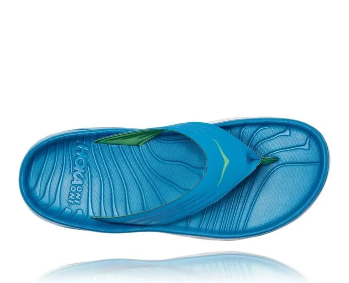 Men ORA Recovery Flip Blue Sapphire Greenbriar HOKA ONE ONE Recovery Sandals