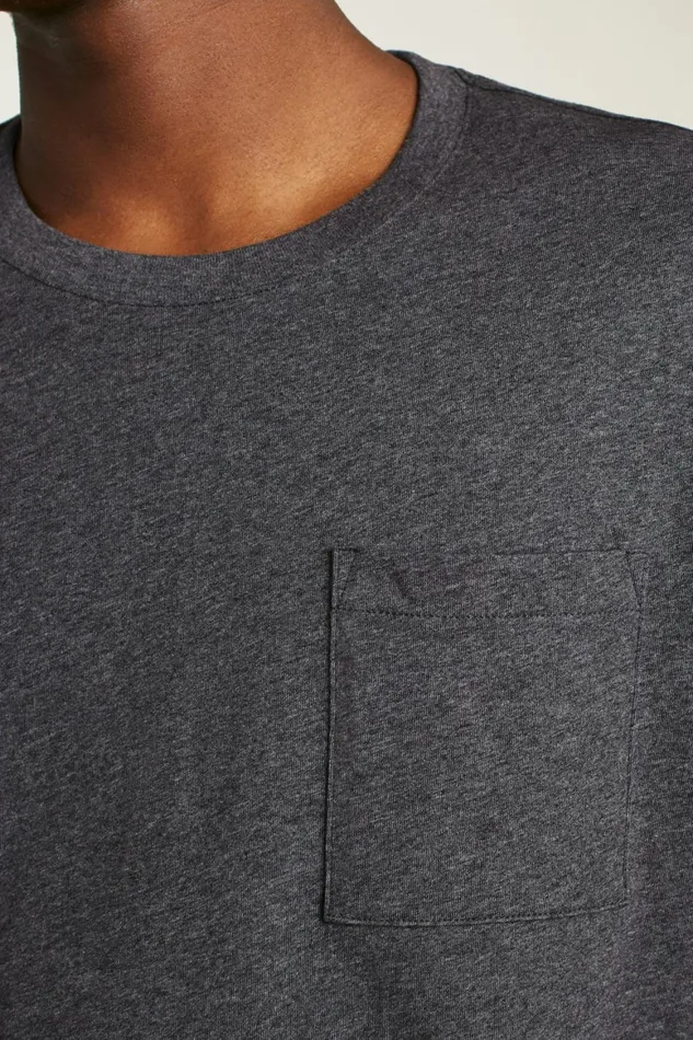 Men Organic Cotton Pocket Tee Heather Charcoal Bonobos Short Sleeve Tees
