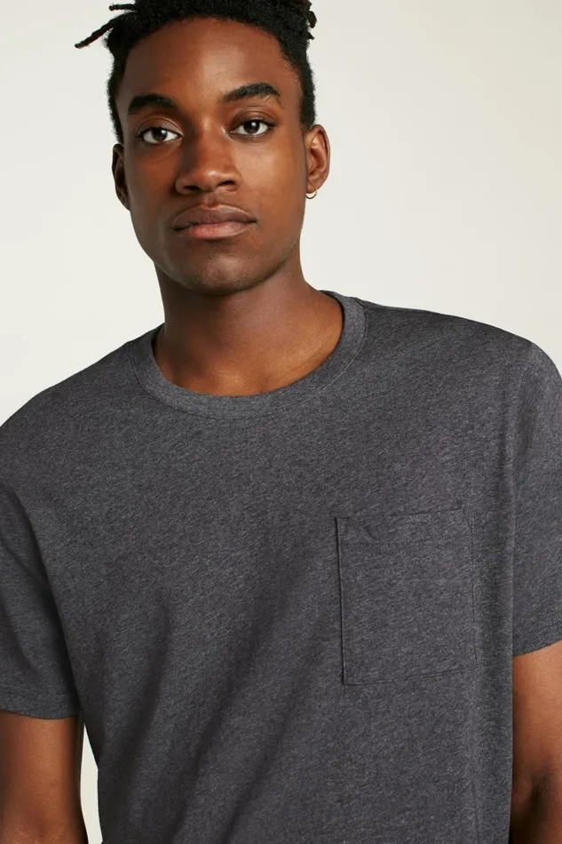 Men Organic Cotton Pocket Tee Heather Charcoal Bonobos Short Sleeve Tees