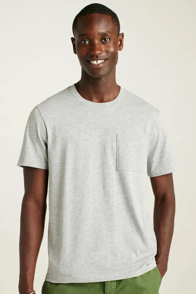 Men Organic Cotton Pocket Tee Heather Grey Bonobos Short Sleeve Tees