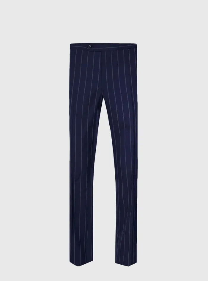 Men Paul Stuart Blazers and Jackets All Year Wool Pinstripe Suit Navy