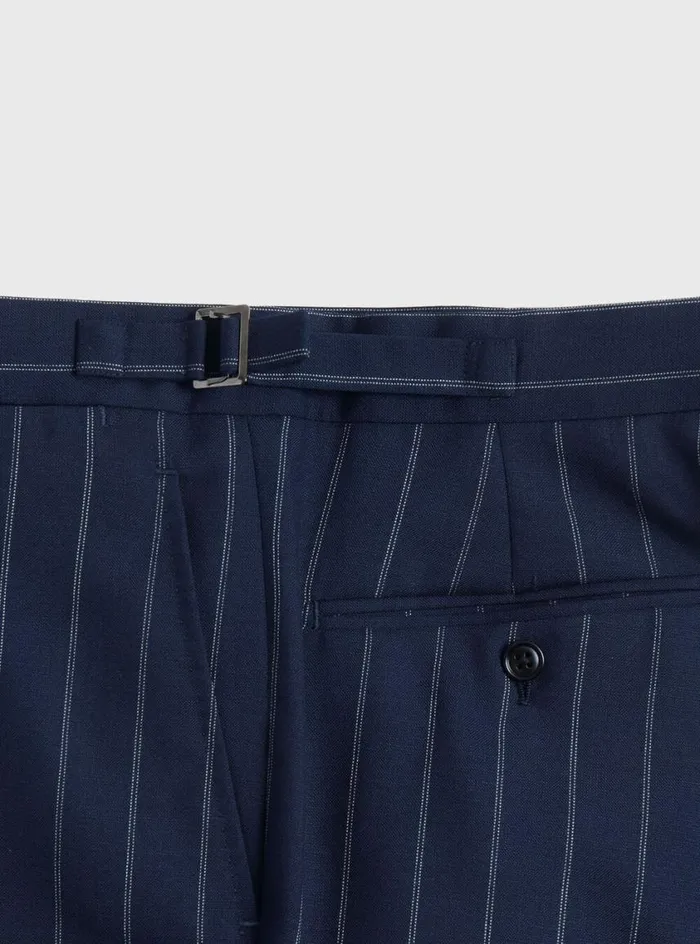 Men Paul Stuart Blazers and Jackets All Year Wool Pinstripe Suit Navy