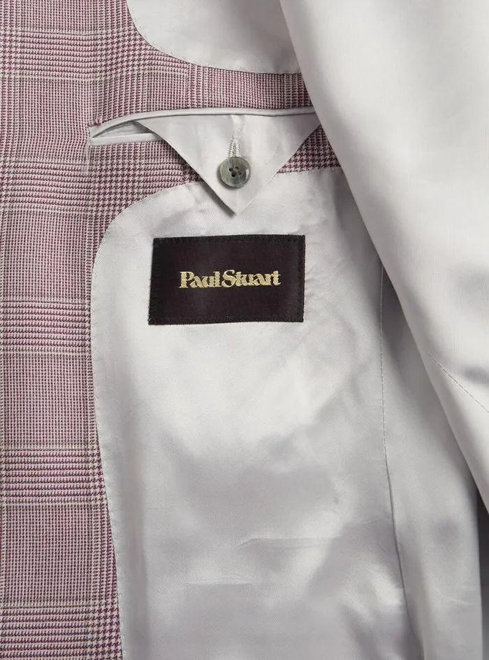 Men Paul Stuart Blazers and Jackets Cashmere Glen Plaid Jacket Plum