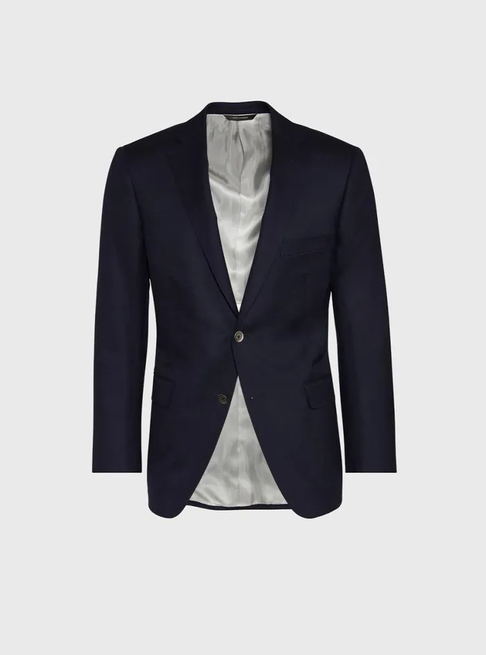 Men Paul Stuart Blazers and Jackets Doeskin Super 120s Wool Paul Blazer Navy