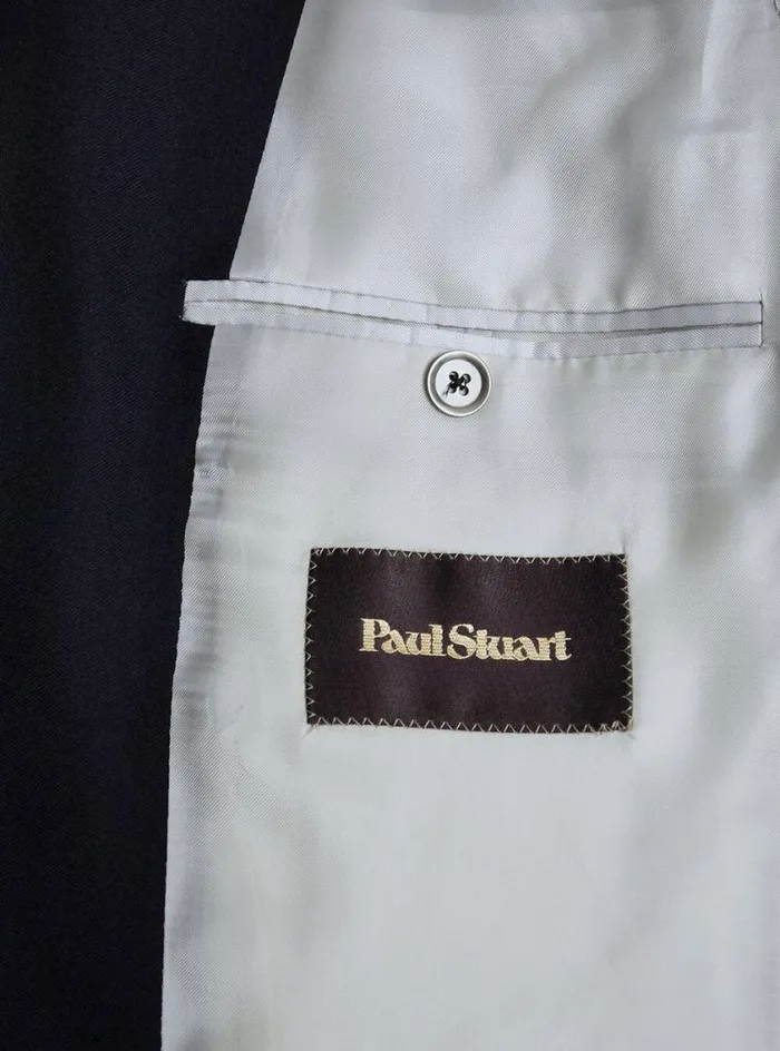 Men Paul Stuart Blazers and Jackets Doeskin Super 120s Wool Paul Blazer Navy