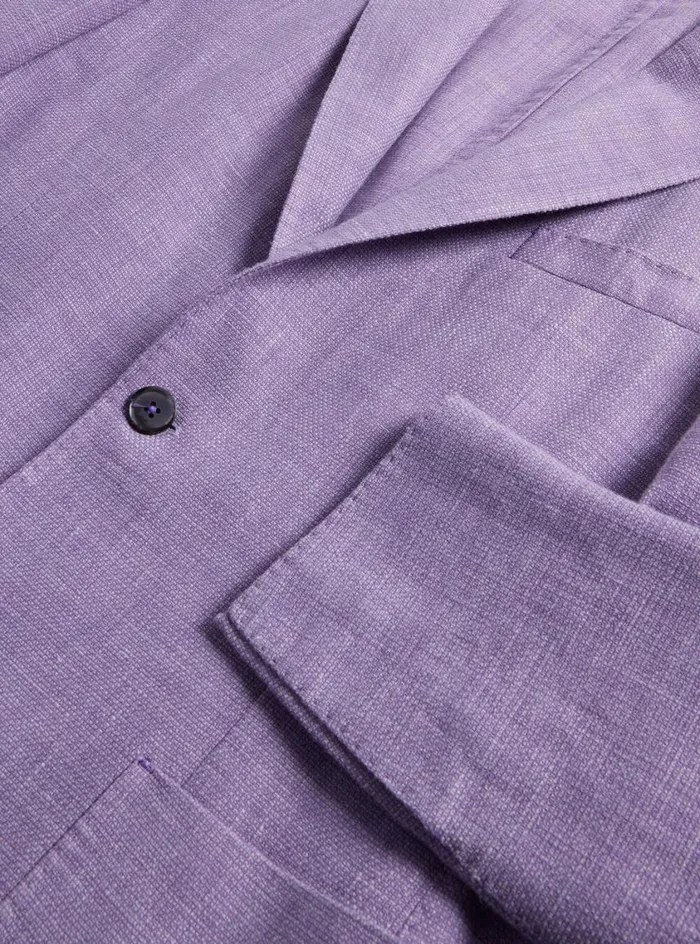 Men Paul Stuart Blazers and Jackets Garment Dyed Basketweave Jacket Lavender