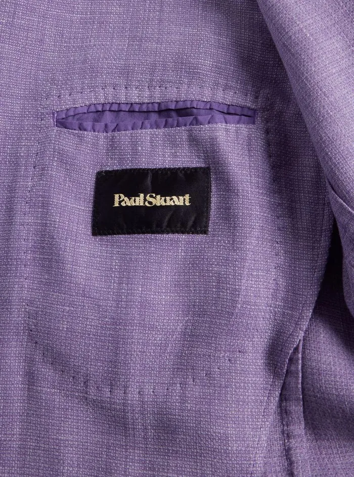 Men Paul Stuart Blazers and Jackets Garment Dyed Basketweave Jacket Lavender