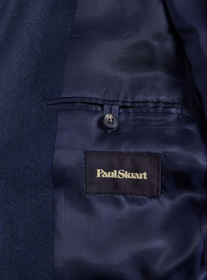 Men Paul Stuart Blazers and Jackets Heather Textured Wool Suit Navy