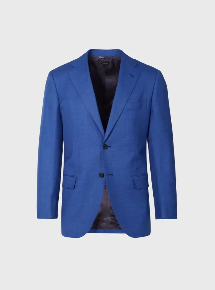 Men Paul Stuart Blazers and Jackets Mid Blue All Year Wool Suit Mid Blue