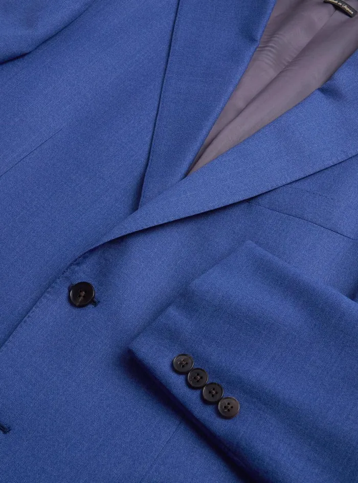 Men Paul Stuart Blazers and Jackets Mid Blue All Year Wool Suit Mid Blue