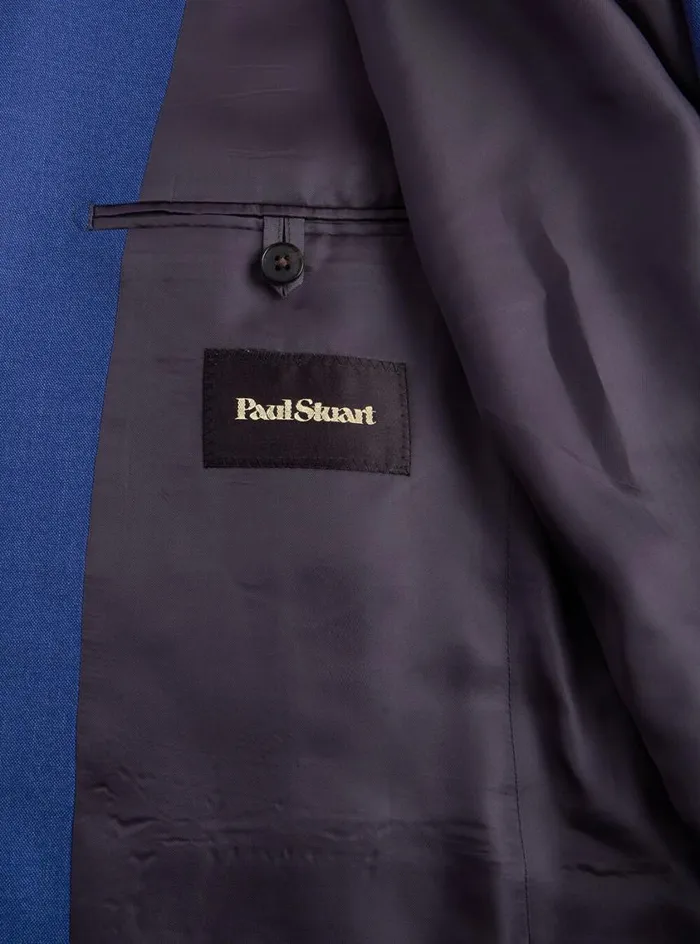 Men Paul Stuart Blazers and Jackets Mid Blue All Year Wool Suit Mid Blue