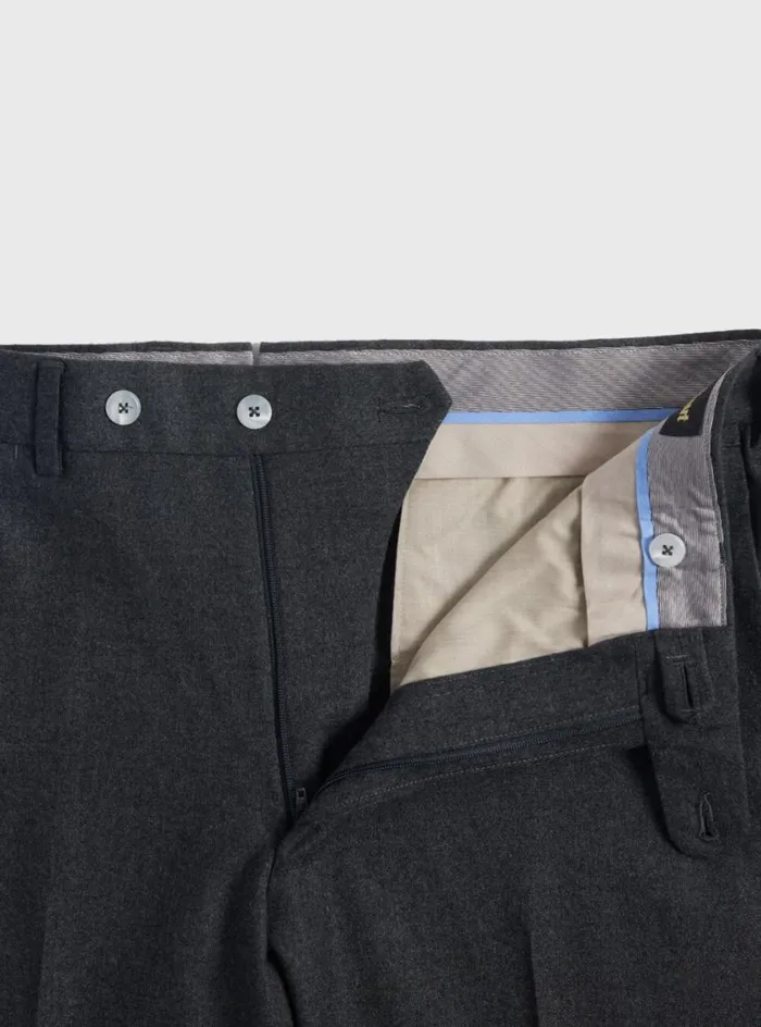 Men Paul Stuart Dress Pants Cashmere Flannel Trouser Grey