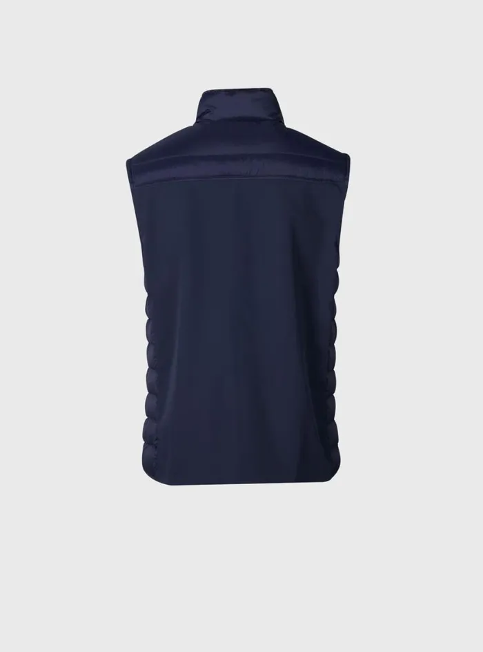 Men Paul Stuart Outerwear Quilted Nylon Vest Navy
