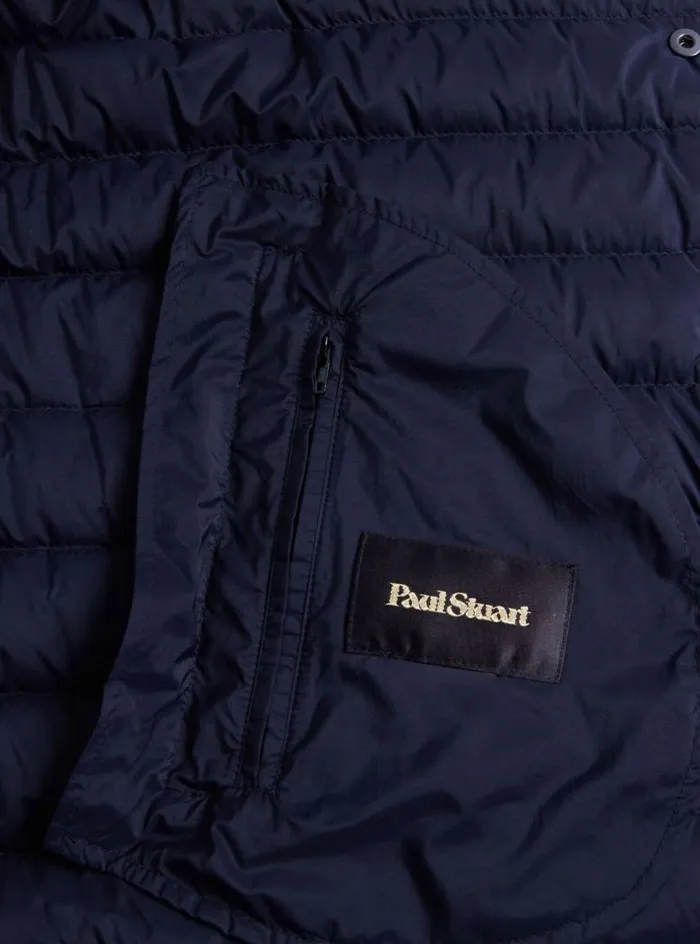 Men Paul Stuart Outerwear Quilted Nylon Vest Navy