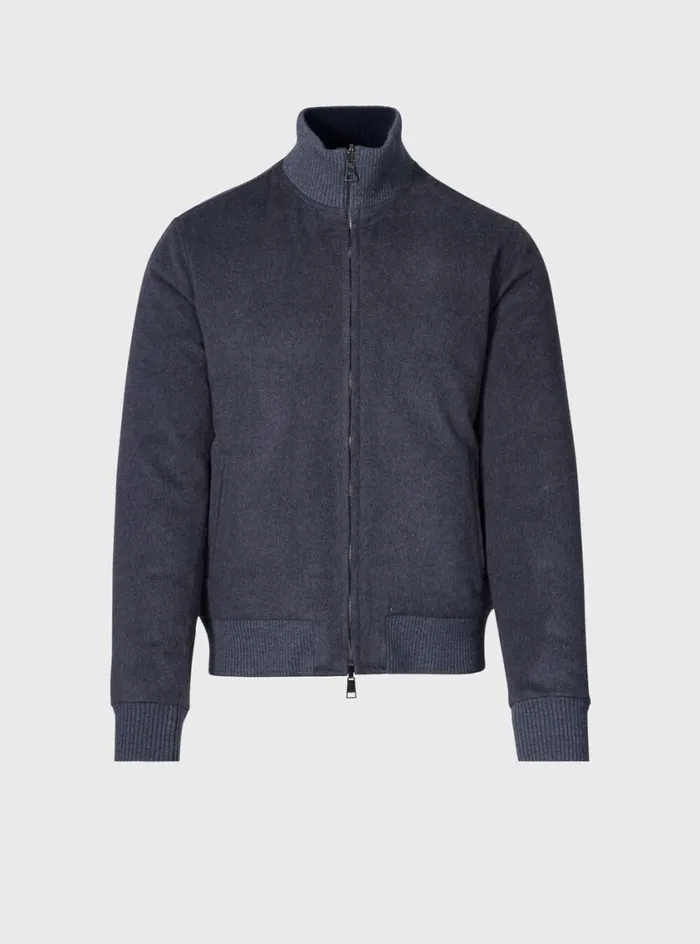 Men Paul Stuart Outerwear Reversible Bomber Jacket Charcoal