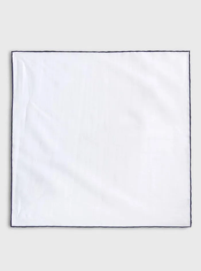 Men Paul Stuart Pocket Squares Handkerchief With Contrast Border Navy Men Paul Stuart Pocket Squares Handkerchief With Contrast Border Navy