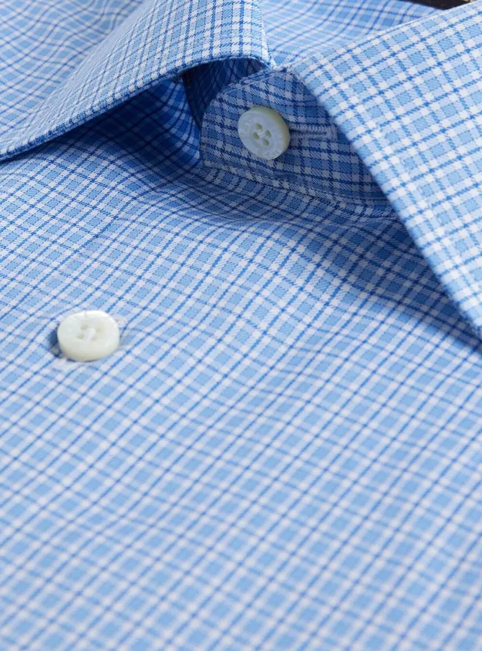 Men Paul Stuart Sport Shirts Cotton Flannel Plaid Sport Shirt Light Blue