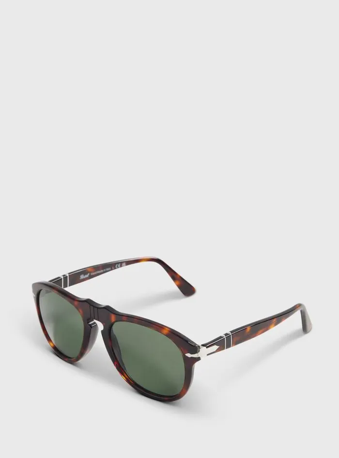 Men Paul Stuart Sunglasses and Eyewear Persol 649 Havana With Crystal Green Lens Brown