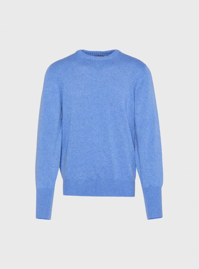 Men Paul Stuart Sweaters Classic Cashmere Double Ply Crewneck Sweater Ice Blue Men Paul Stuart Sweaters Classic Cashmere Double Ply Crewneck Sweater Ice Blue