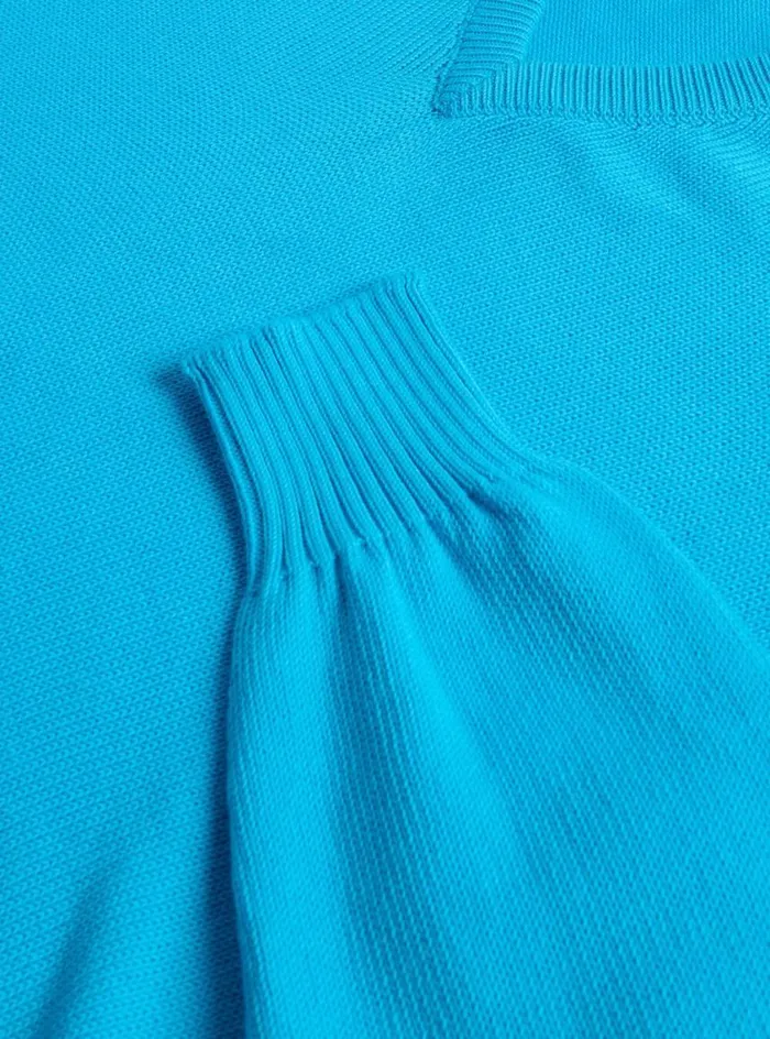 Men Paul Stuart Sweaters Cotton VNeck Sweater Aqua