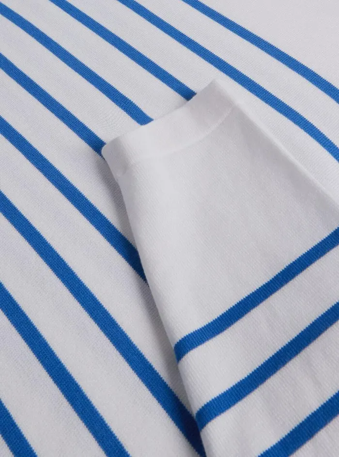 Men Paul Stuart Sweaters Striped Crewneck Sweater Whiteblue