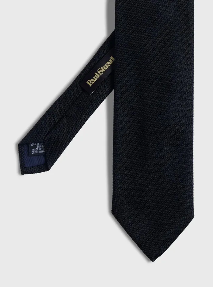 Men Paul Stuart Ties Solid Silk Garza Tie Black