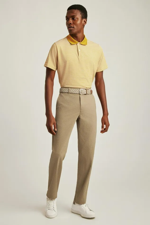 Men Performance Seersucker Golf Pant Khaki Seersucker Stripe Bonobos Chinos