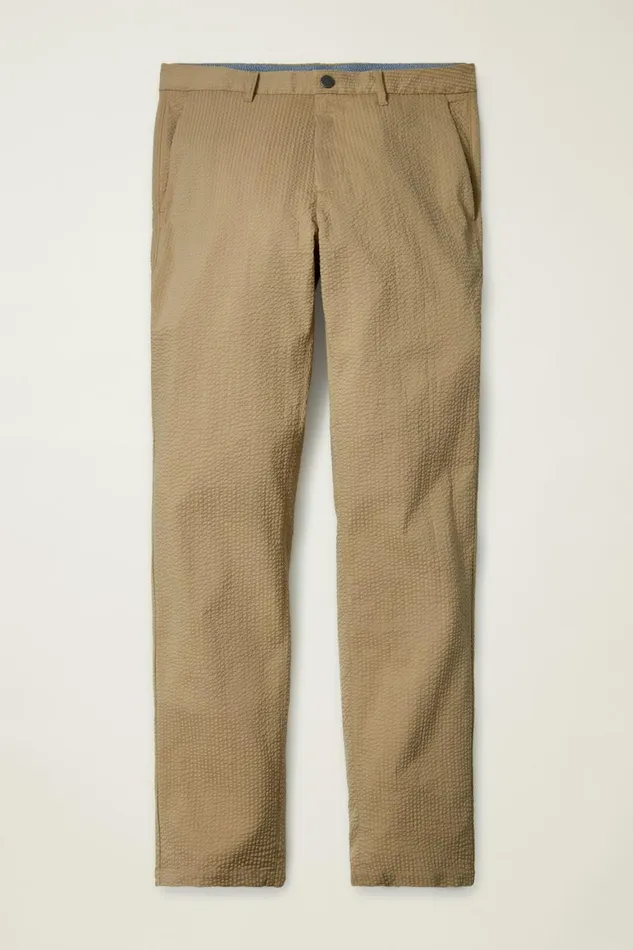 Men Performance Seersucker Golf Pant Khaki Seersucker Stripe Bonobos Chinos