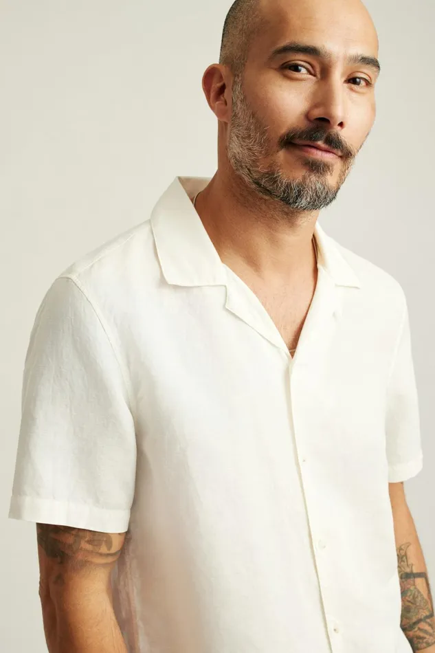 Men Riviera Cabana Shirt Coconut Milk Bonobos Casual Shirts