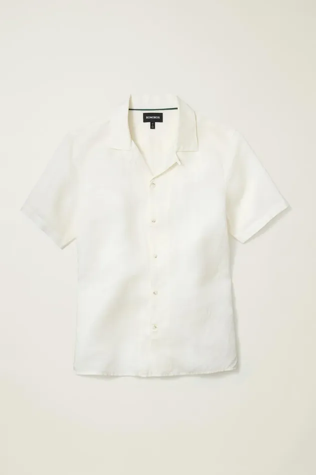 Men Riviera Cabana Shirt Coconut Milk Bonobos Casual Shirts