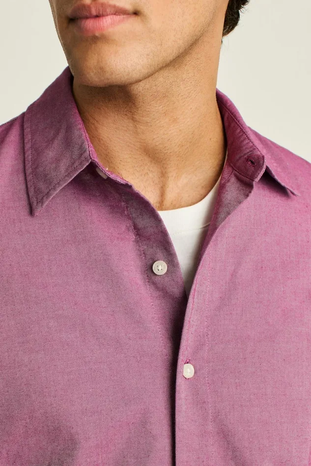 Men Riviera Short Sleeve Shirt Berry Oxford Bonobos Casual Shirts