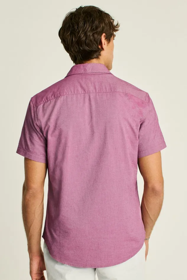 Men Riviera Short Sleeve Shirt Berry Oxford Bonobos Casual Shirts