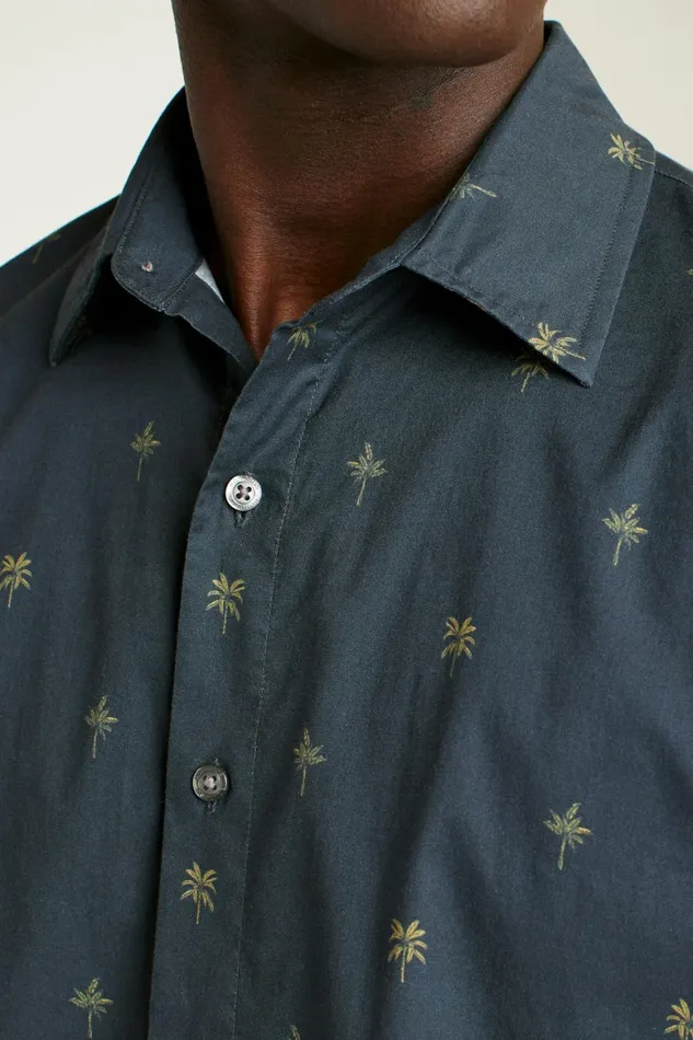 Men Riviera Short Sleeve Shirt Navy Palm Palooza Bonobos Casual Shirts