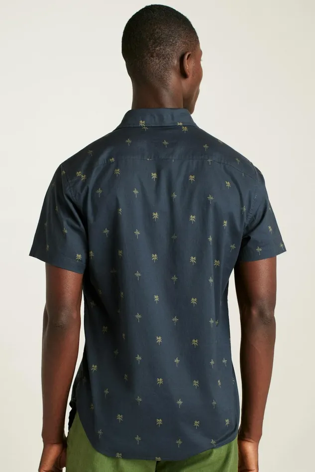Men Riviera Short Sleeve Shirt Navy Palm Palooza Bonobos Casual Shirts
